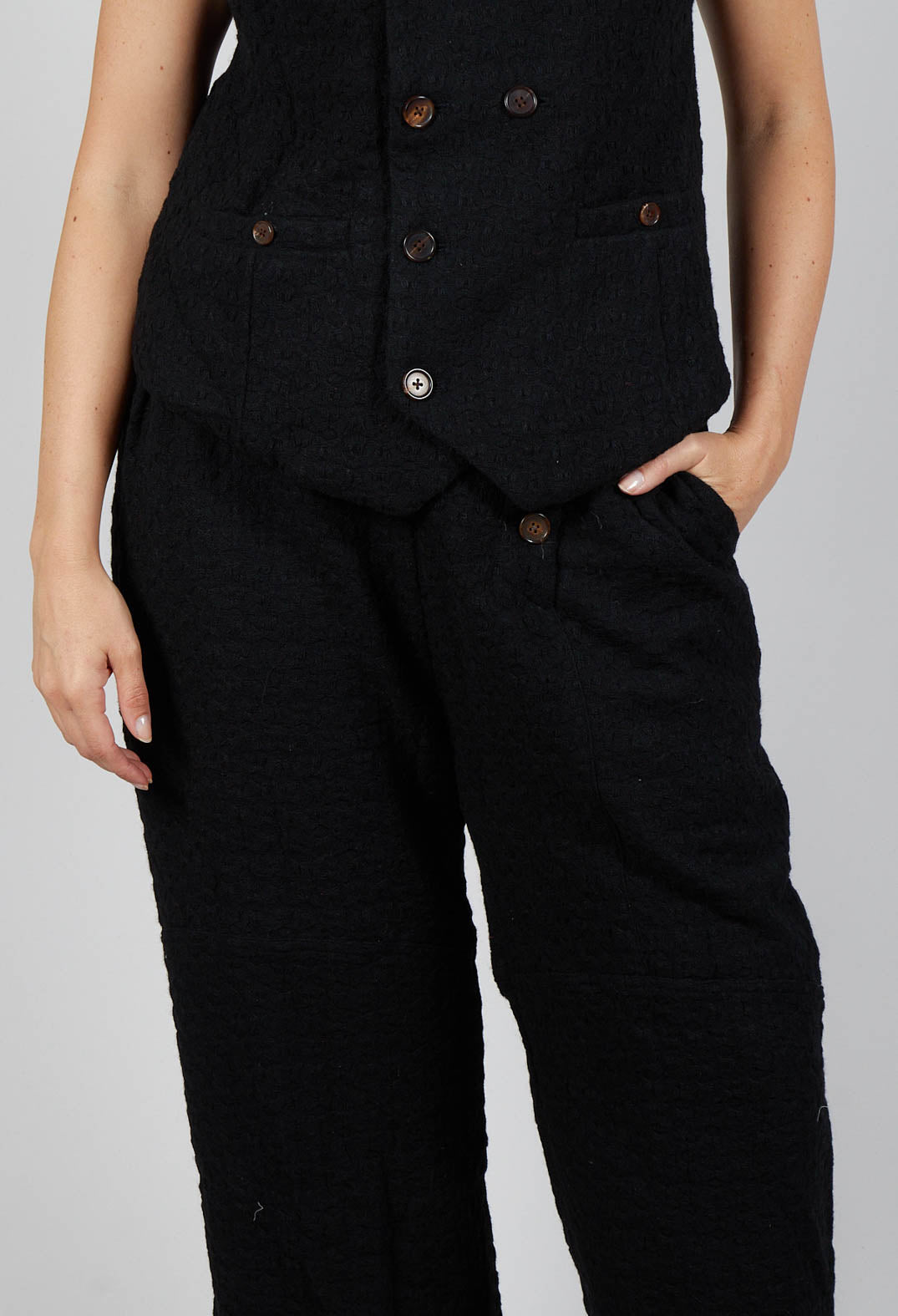 Textured Trousers in Black