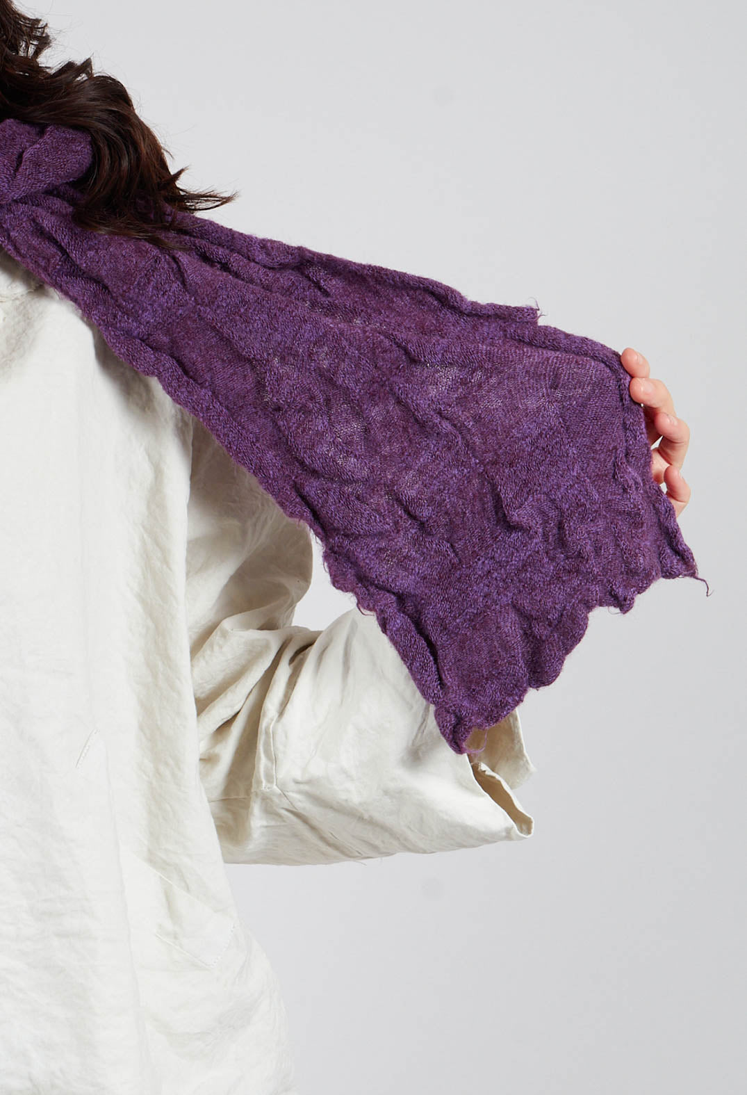 Textured Wool Scarf in Iris