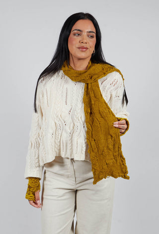 Textured Wool Scarf in Mustard