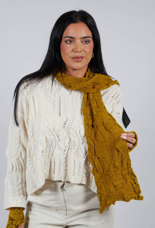 Textured Wool Scarf in Mustard