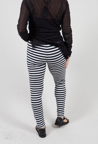 The A Leggings in Black and White Stripe