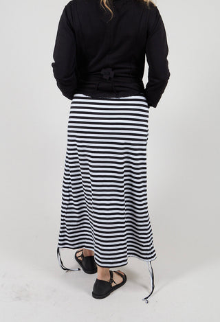 Three Pen Skirt in Black and White Stripe