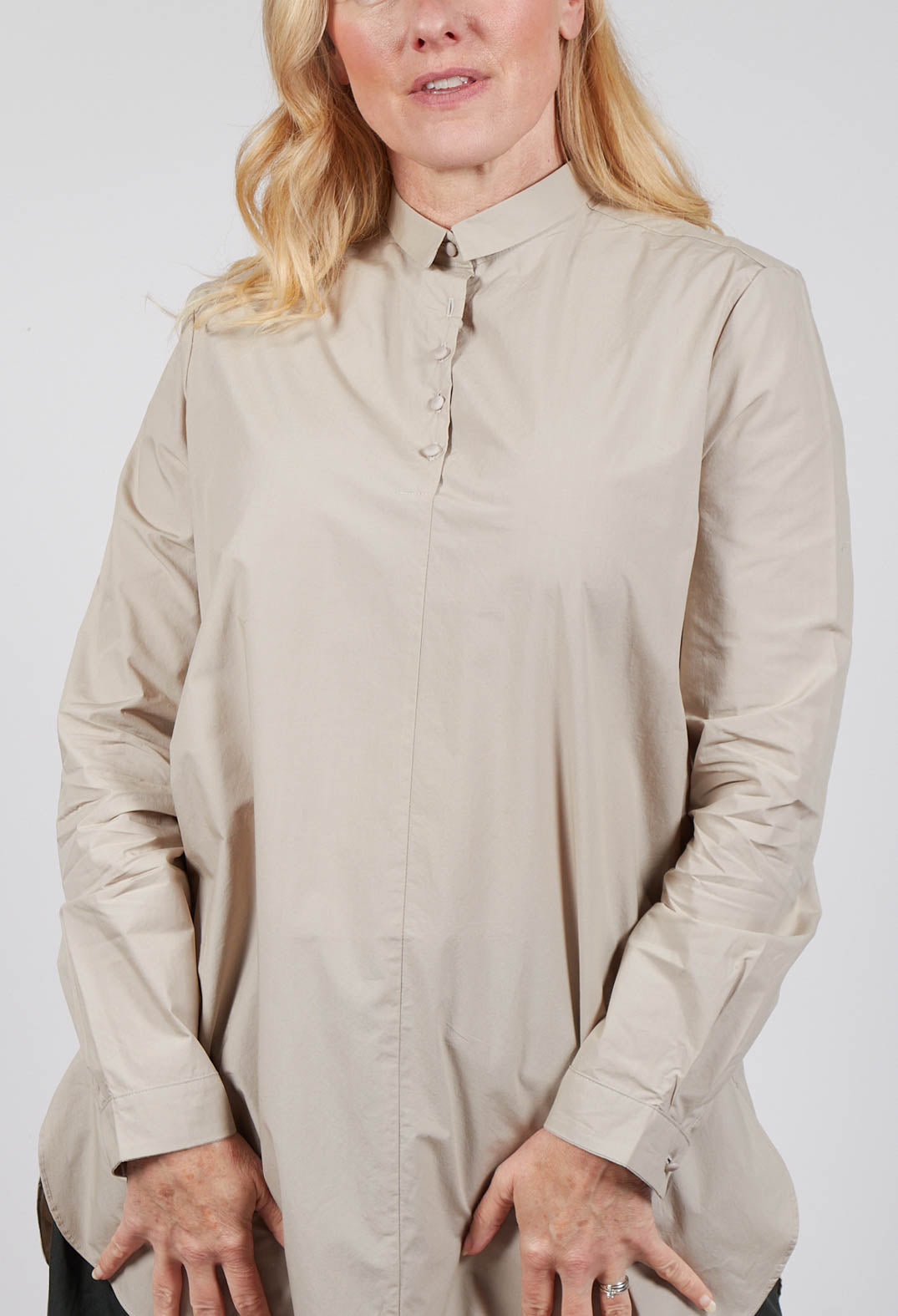 3/4 Button Up Shirt in Sand