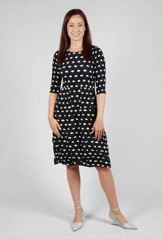 Three Quarter Sleeve Smash Dress in Elliptical Spot