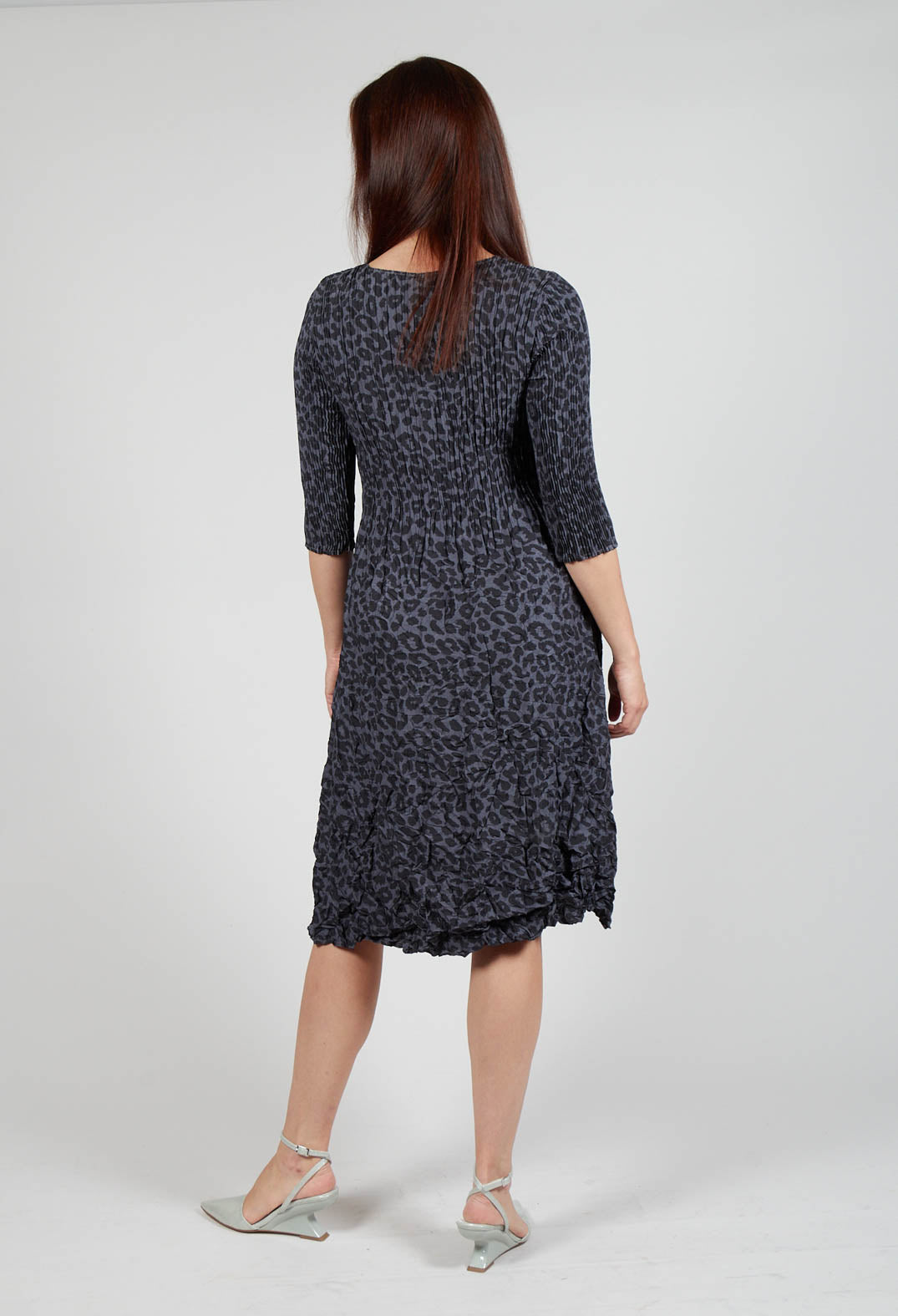 Three Quarter Sleeve Smash Dress in Leopard