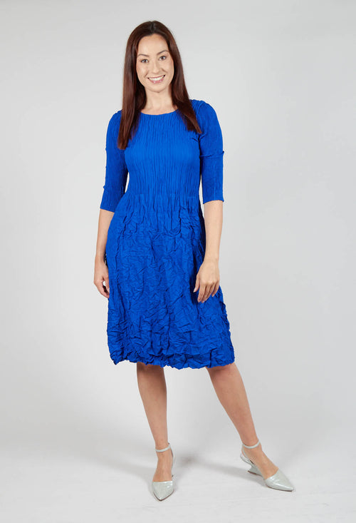 Three Quarter Sleeve Smash Dress in Royal