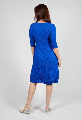 Three Quarter Sleeve Smash Dress in Royal