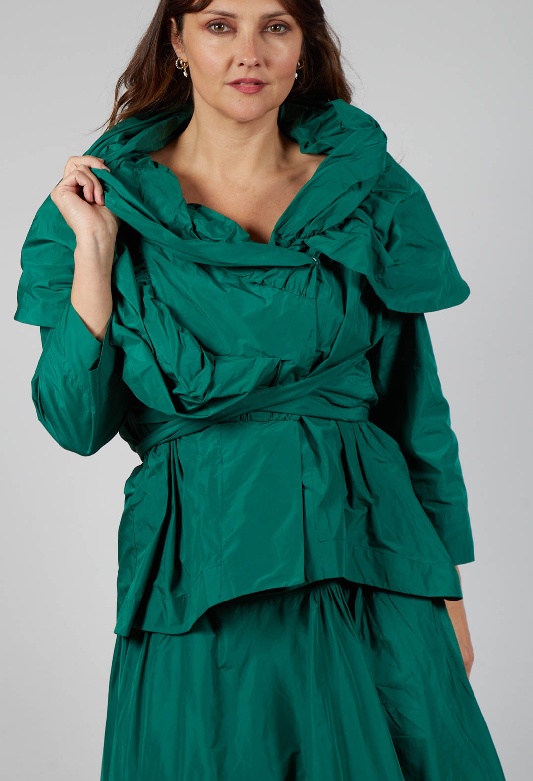 Tiered Jacket in Green