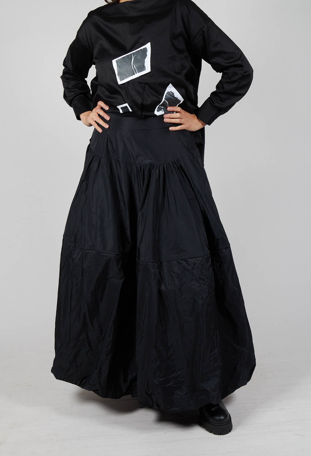 Tiered Maxi Skirt in Black