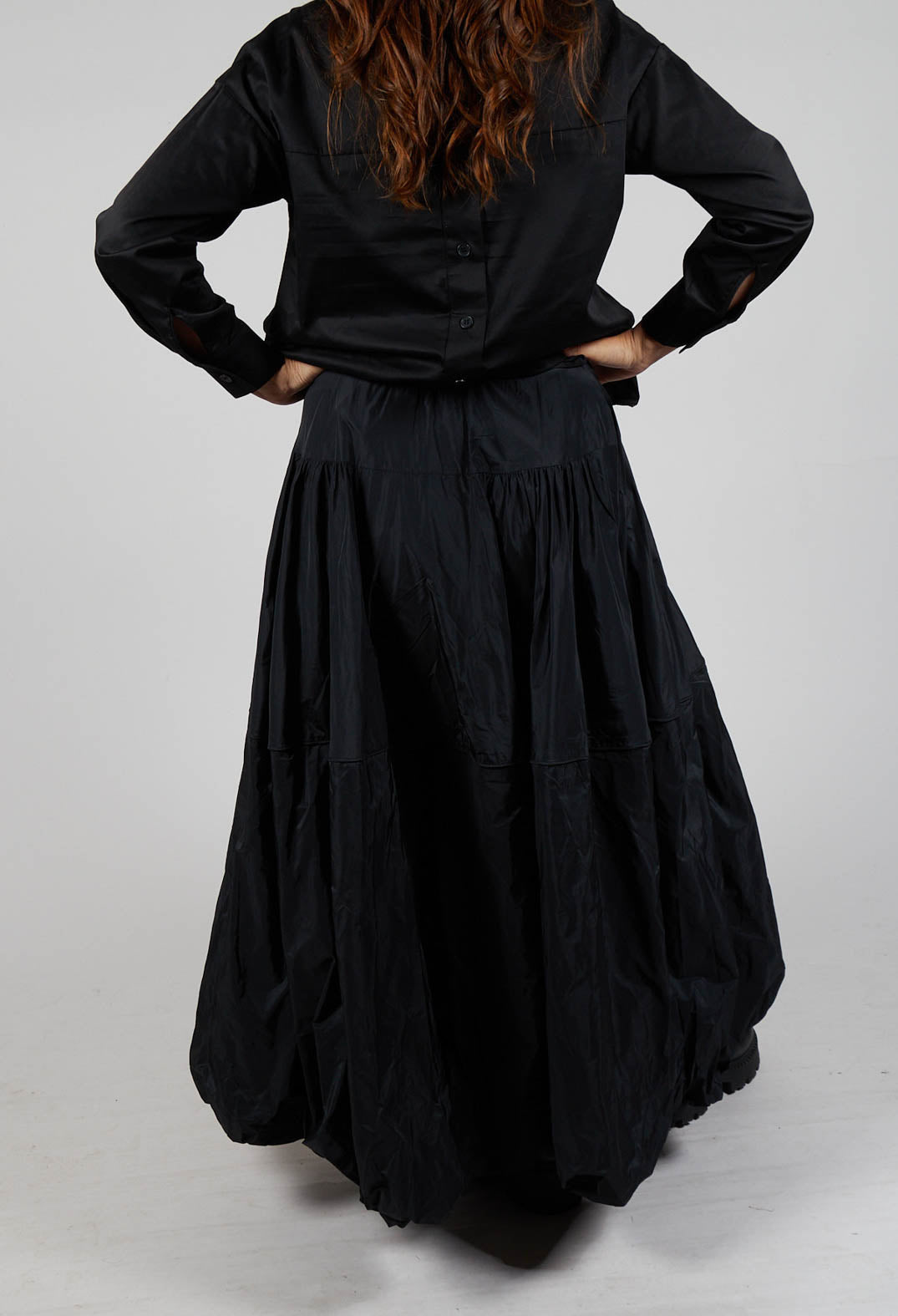 Tiered Maxi Skirt in Black