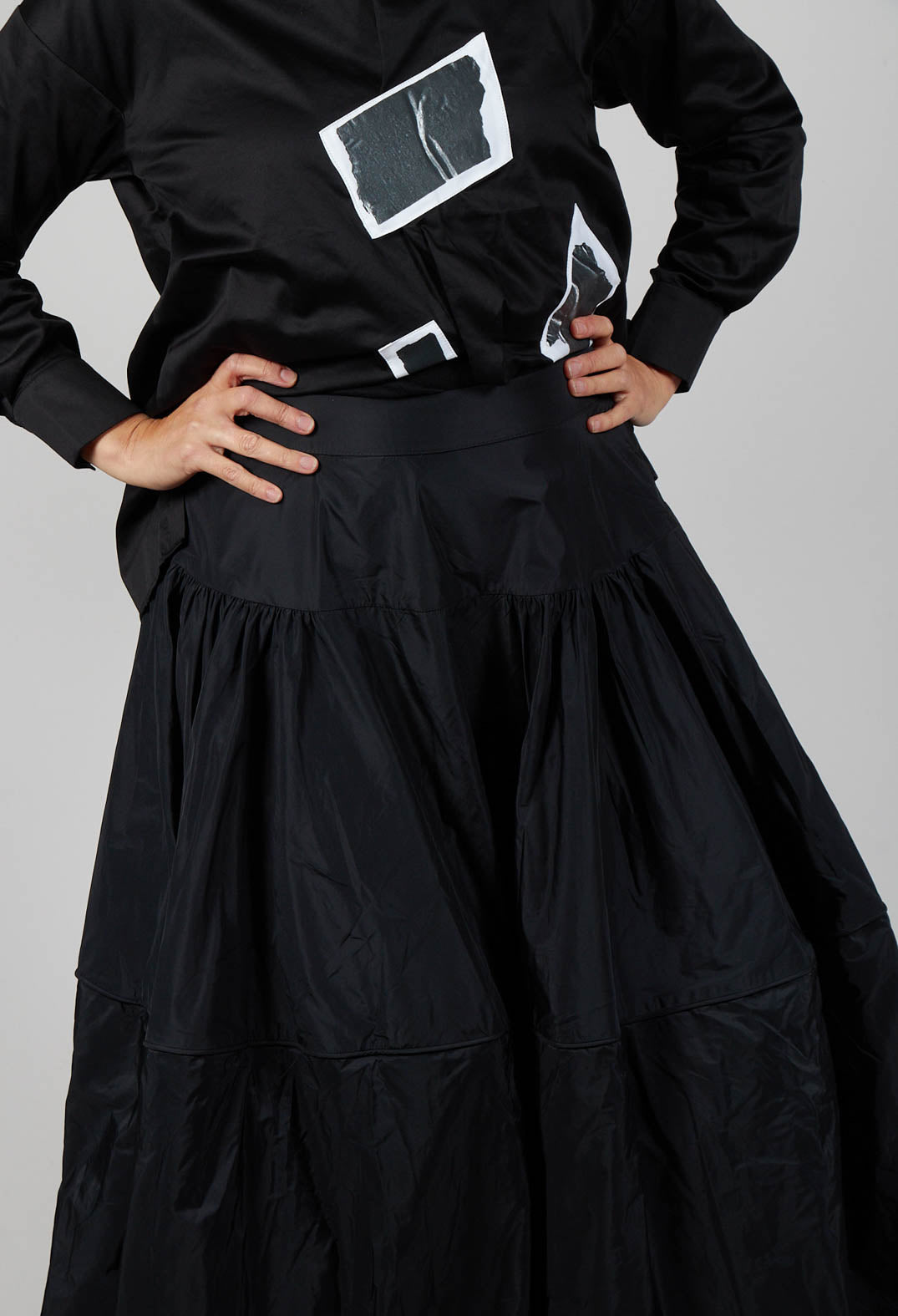 Tiered Maxi Skirt in Black