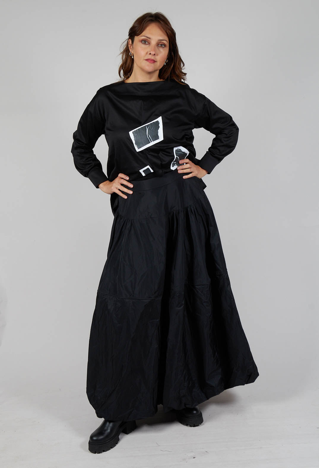 Tiered Maxi Skirt in Black