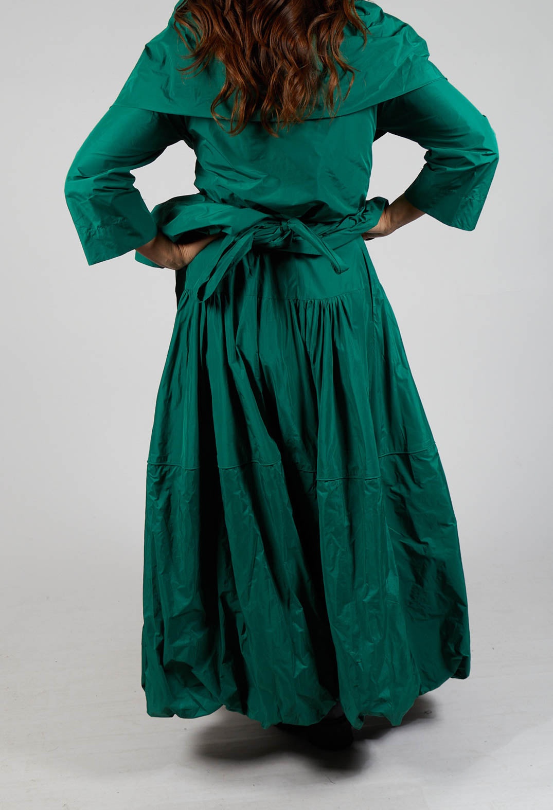 Tiered Maxi Skirt in Green