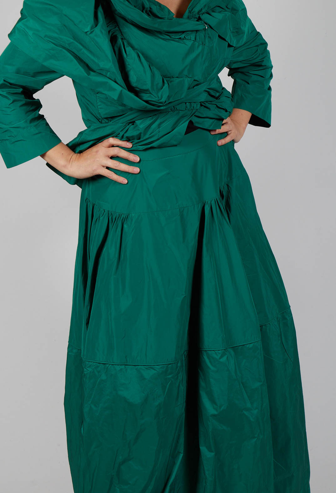 Tiered Maxi Skirt in Green