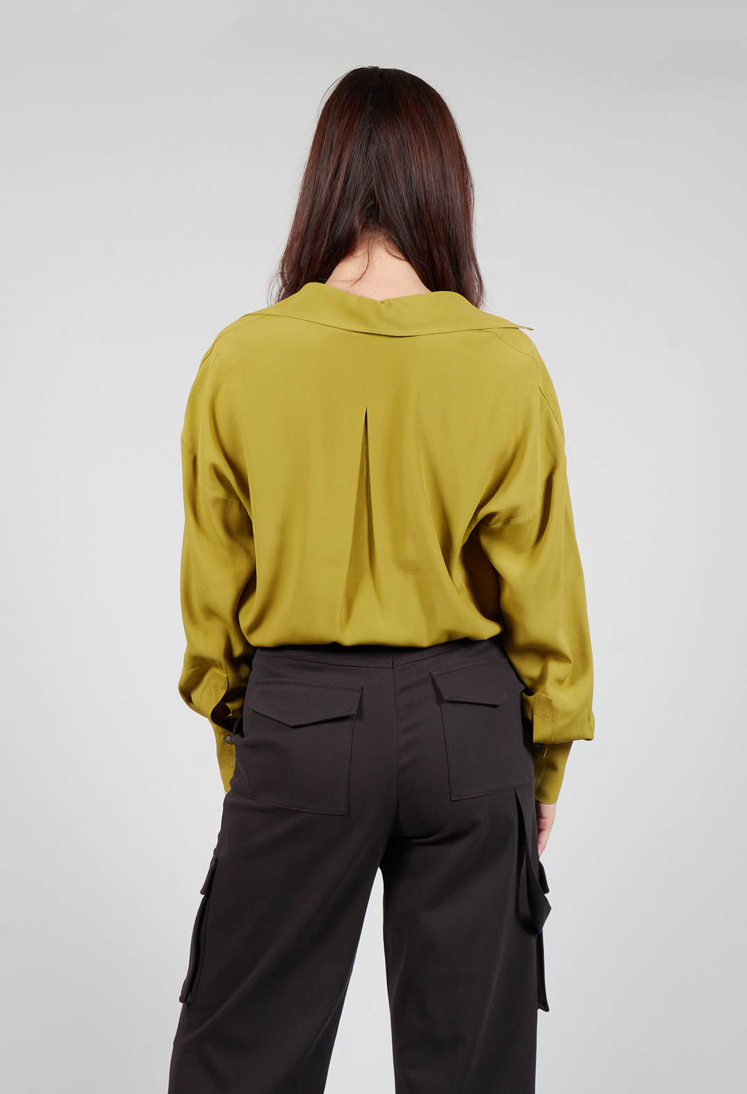 Torre Collared Blouse in Olio Yellow