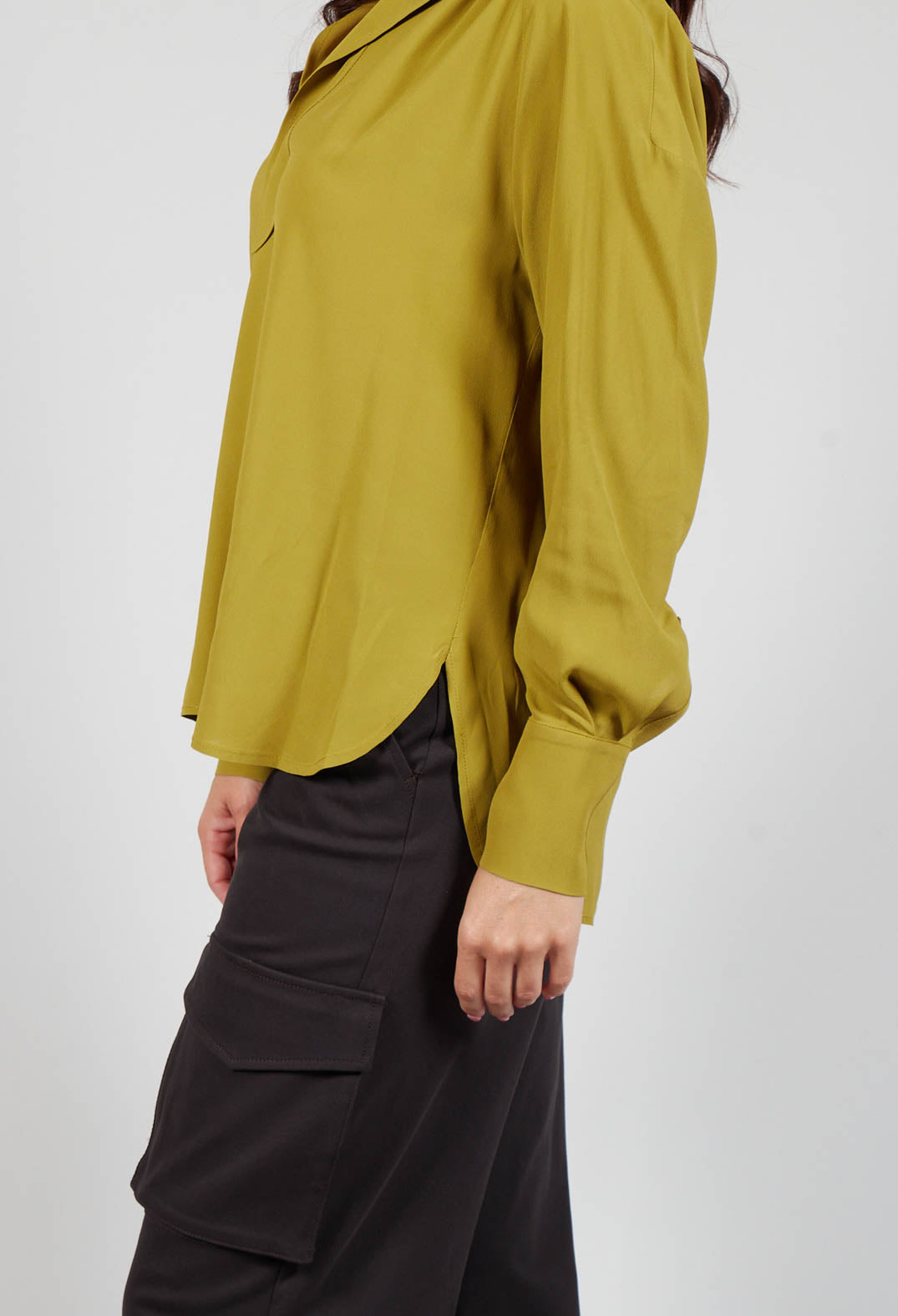 Torre Collared Blouse in Olio Yellow