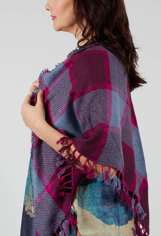 Triangle Scarf in Tartan Bordeaux