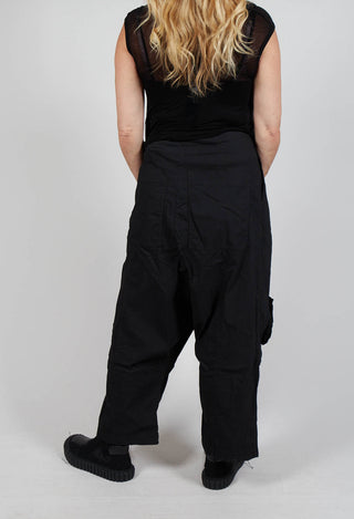 Trousers with Bleached Stitching in Black