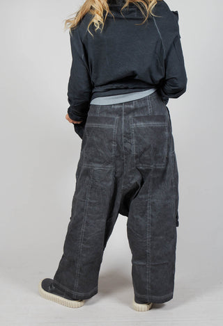 Trousers with Bleached Stitching in Coal Cloud