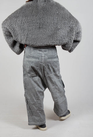 Trousers with Bleached Stitching in Pencil Cloud