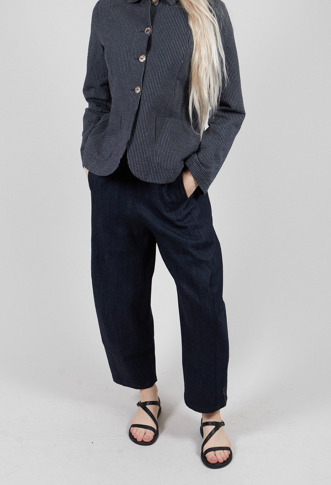 Trousers with Elasticated Waist in Blue