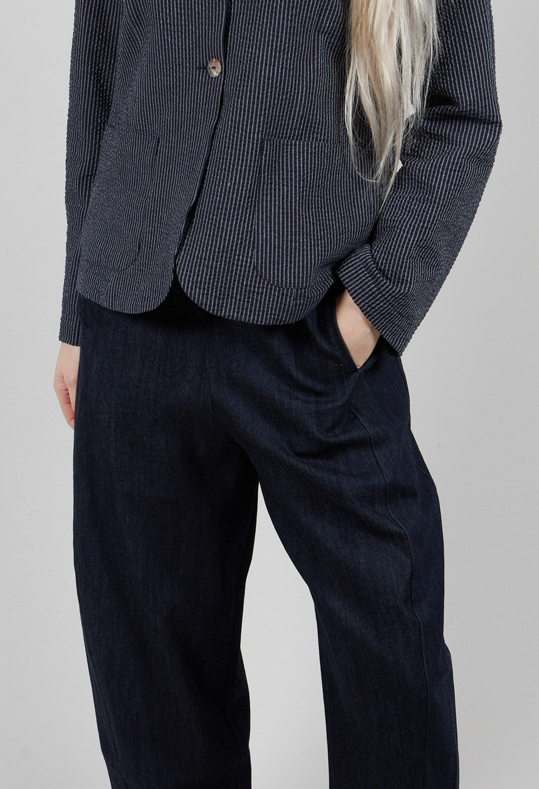 Trousers with Elasticated Waist in Blue