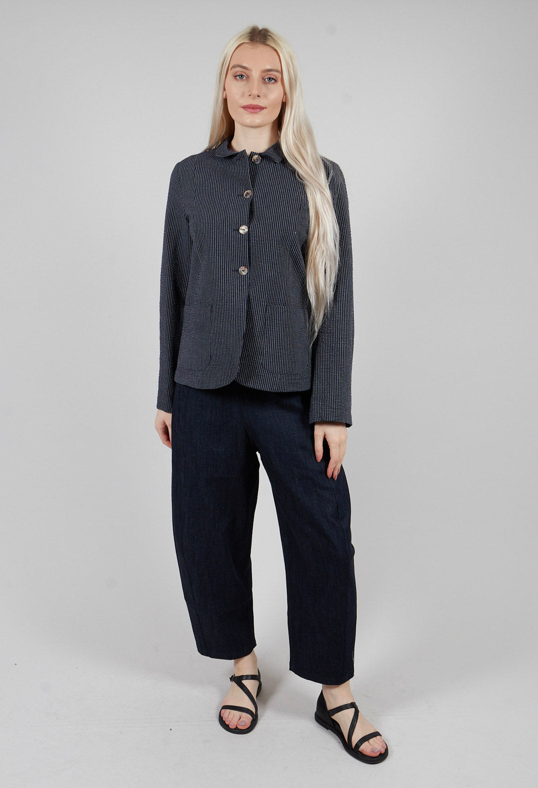 Trousers with Elasticated Waist in Blue