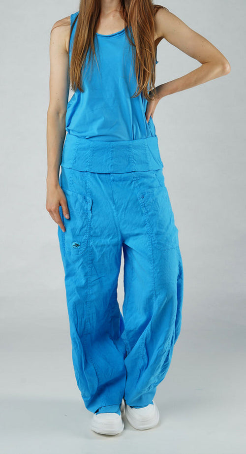 PRE-ORDER - Trousers with Fold Over Waistband in Malibu Trousers with Fold Over Waistband in Malibu