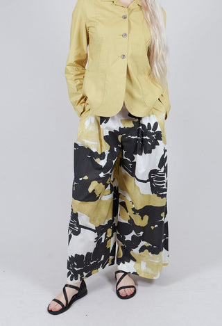 Trousers with Pleats in Golden Print