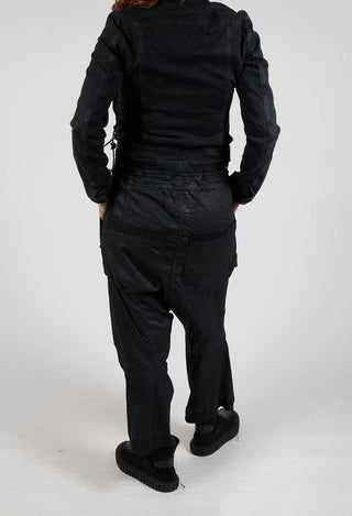 Trousers with Pull Toggle Waist in Black