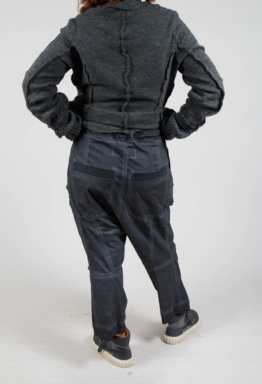 Trousers with Pull Toggle Waist in Coal Cloud