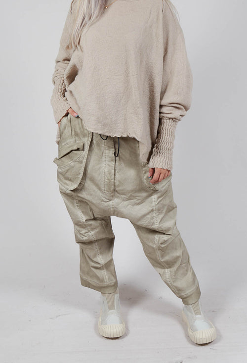 Trousers with Pull Toggle Waist in Eraser