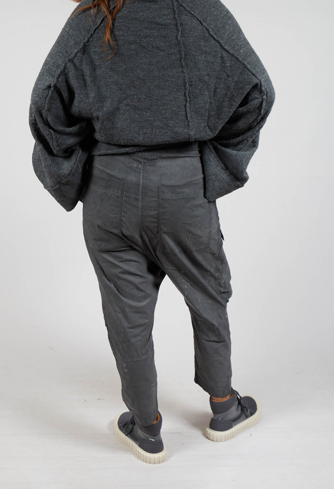 Trousers with Statement Pockets in Coal Cloud