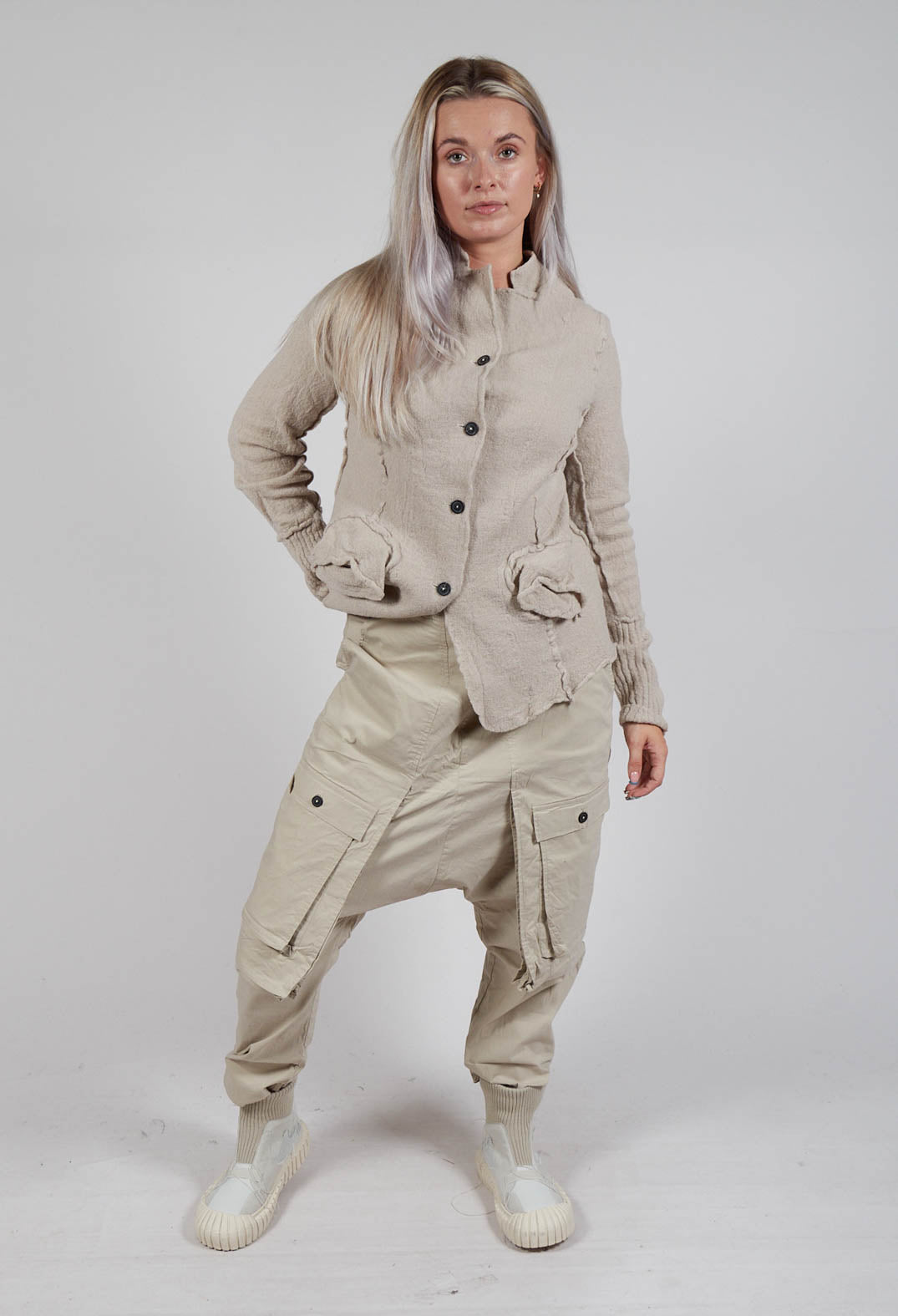 Trousers with Statement Pockets in Eraser