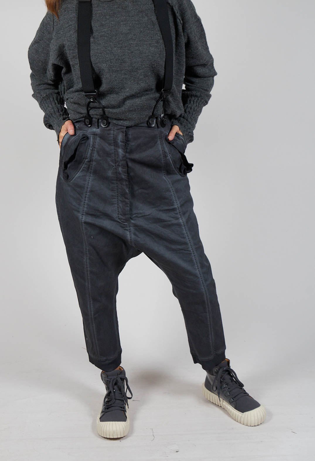 Trousers with Suspenders in Coal Cloud