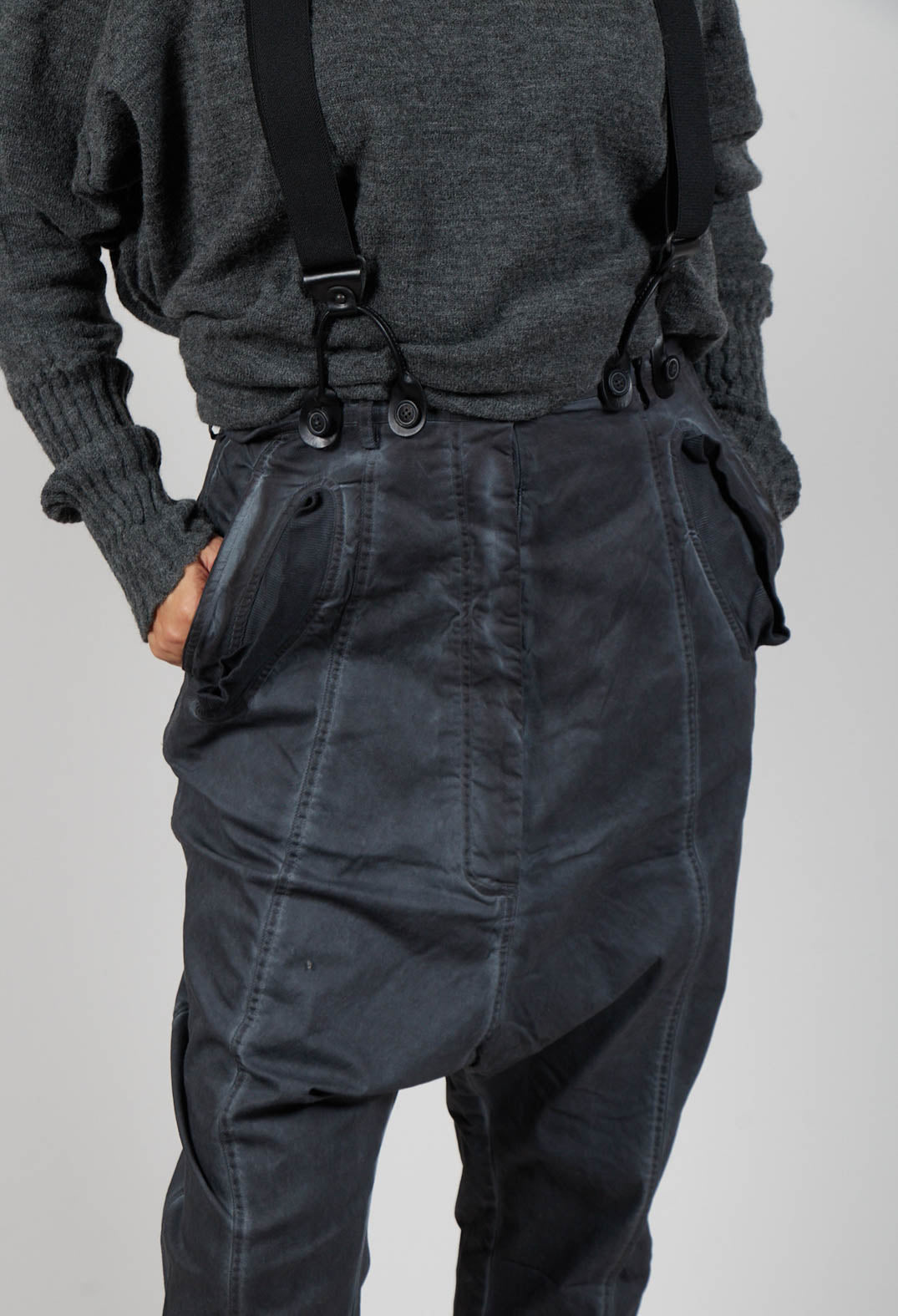 Trousers with Suspenders in Coal Cloud