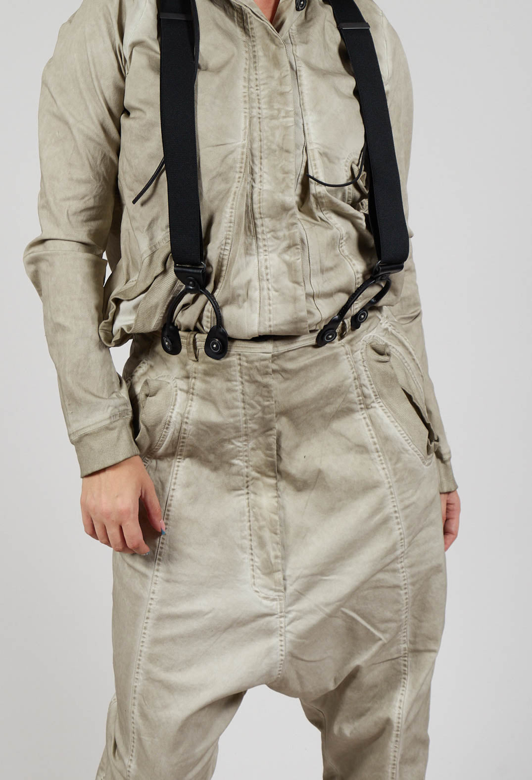 Trousers with Suspenders in Eraser