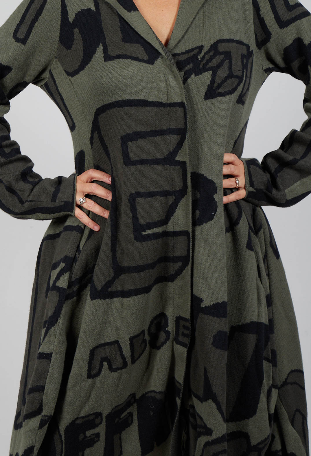 Tulip Hem Coat in Camp Jacquard