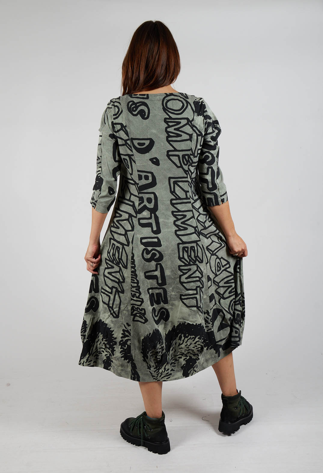 Tulip Hem Dress in Defender Big Print