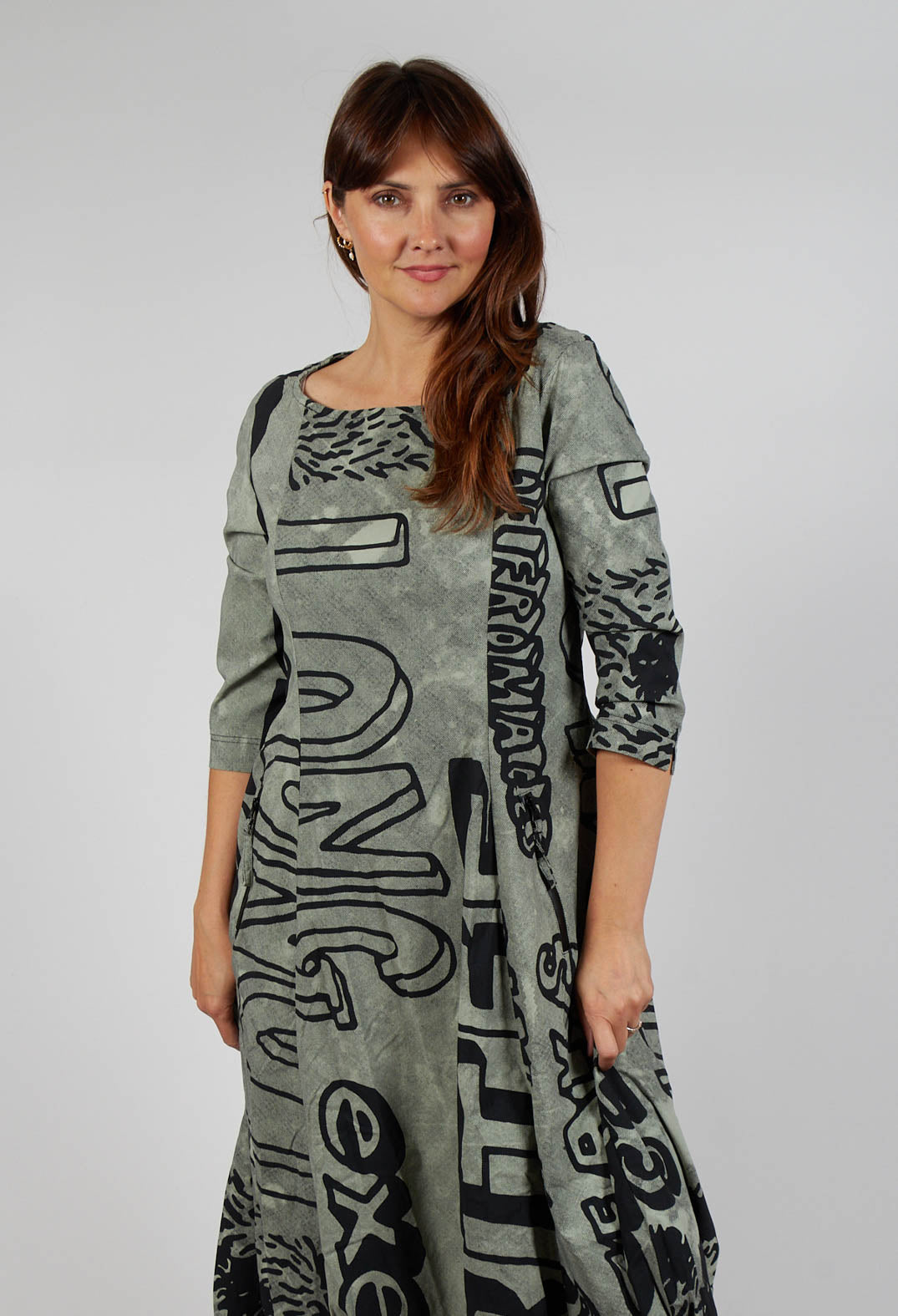 Tulip Hem Dress in Defender Big Print