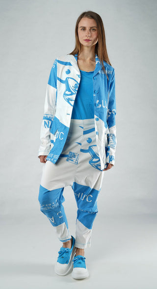 PRE-ORDER - Tulip Hem Jacket in Aqua Print Tulip Hem Jacket in Aqua Print (Pictured in Malibu Print)