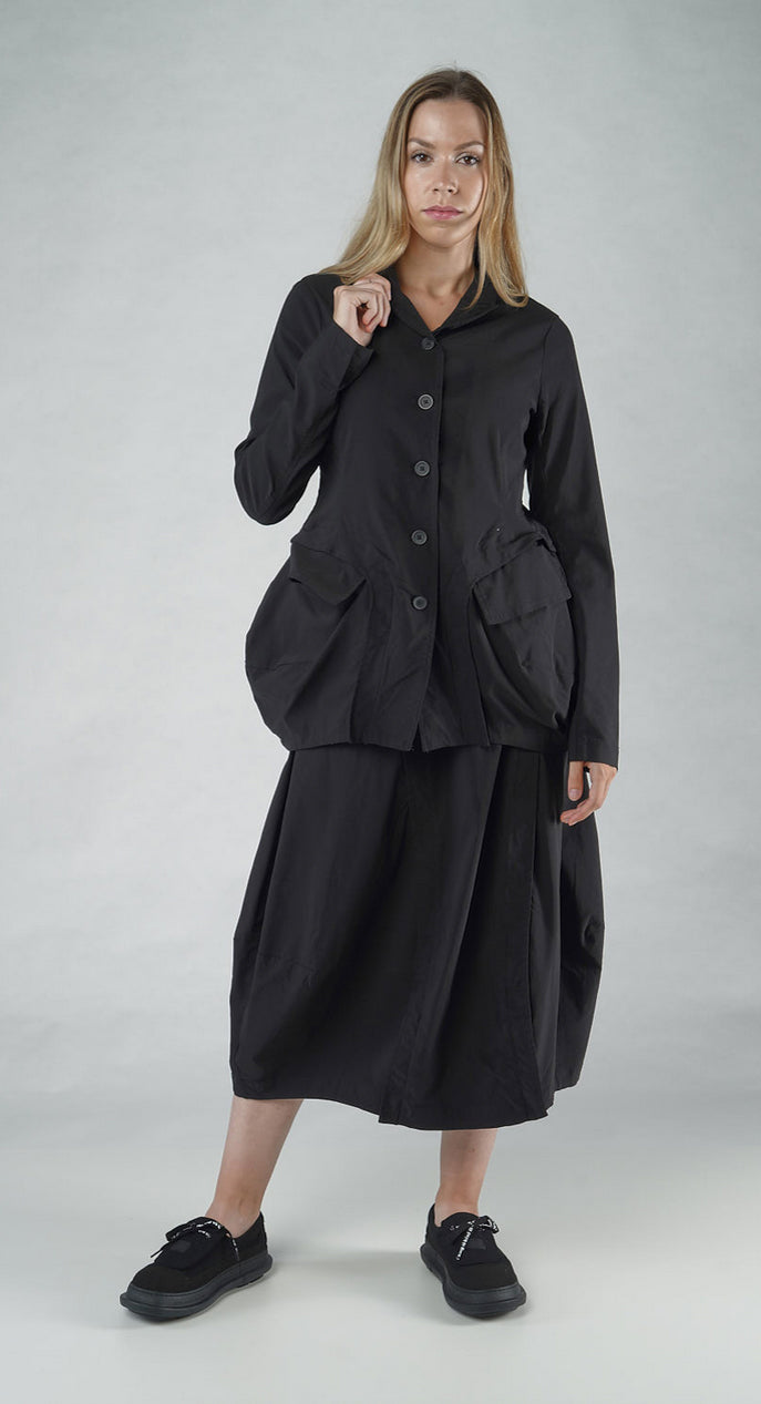 PRE-ORDER - Tulip Hem Jacket in Black