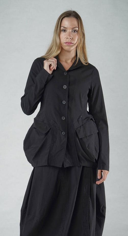 PRE-ORDER - Tulip Hem Jacket in Black