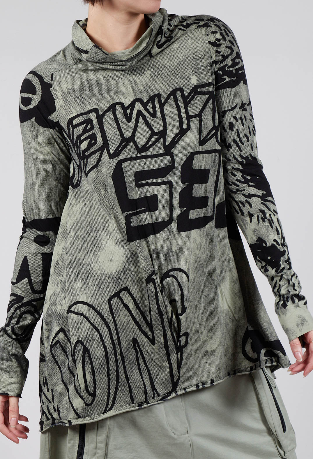 Tunic Dress with Lettering Design in Defender Print