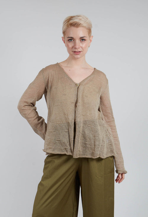 Two Button Cardigan in Beige