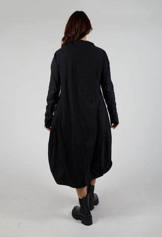 Utility Dress with Long Sleeves in Black