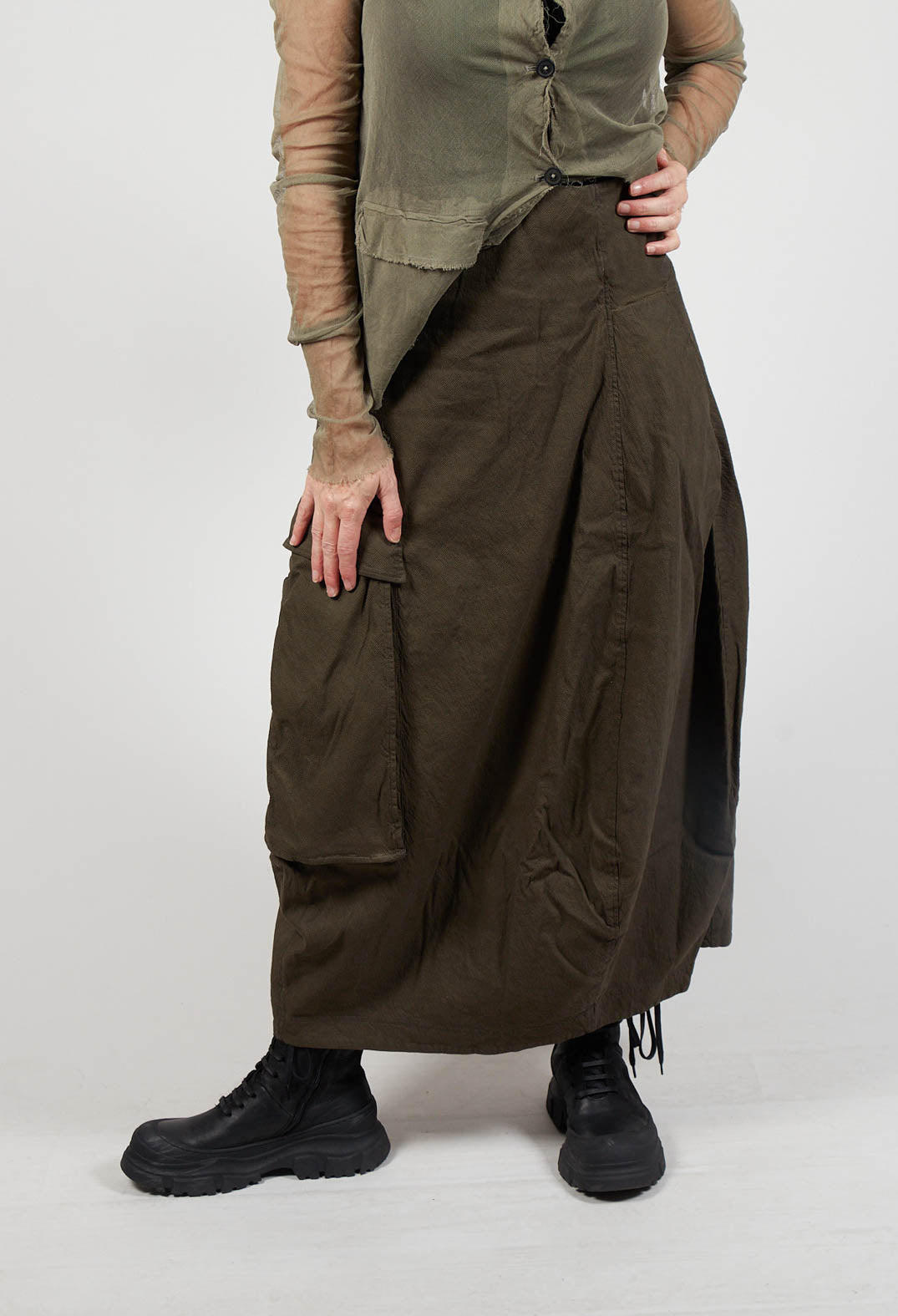 Utility High Waisted Balloon Skirt in Khaki – Olivia May