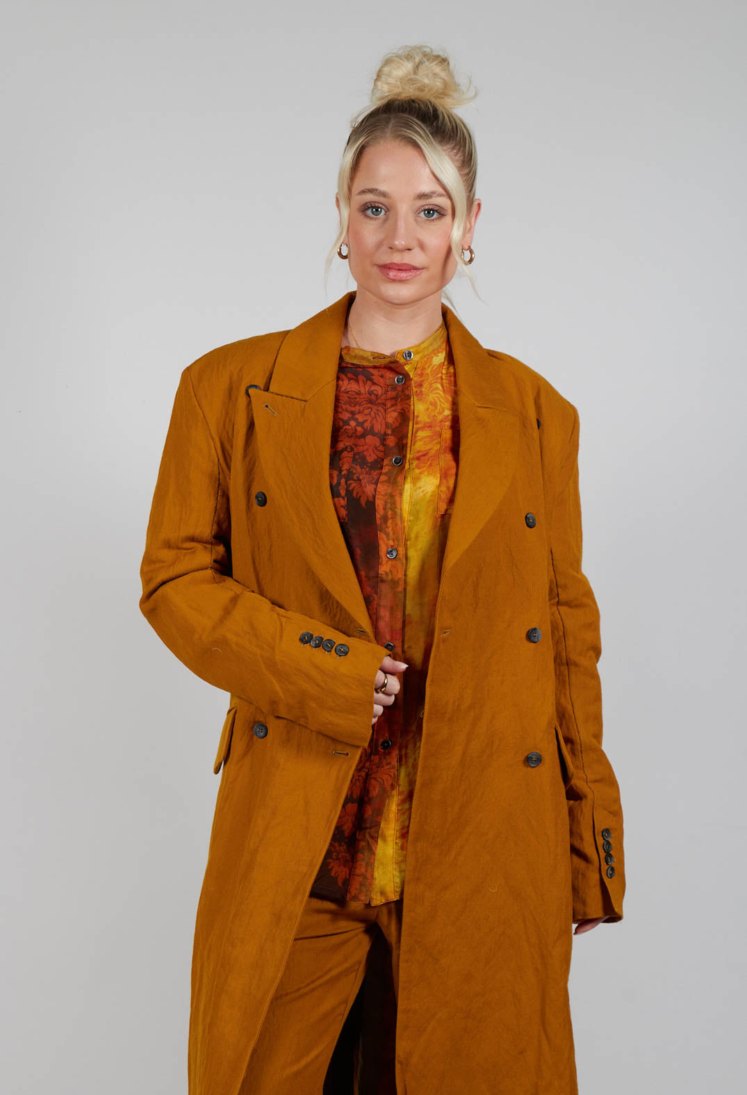 Utility Trench Coat in Tumeric