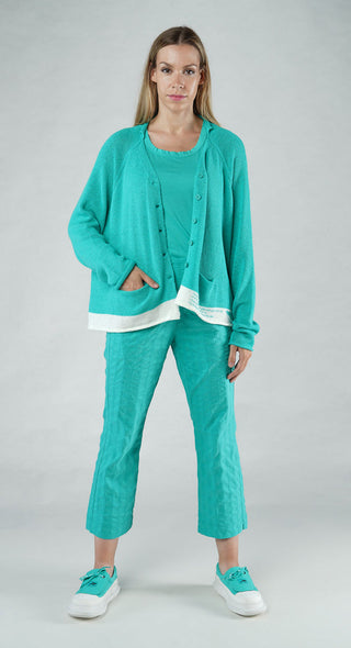 PRE-ORDER - V-Neck Cardigan in Malibu Print V-Neck Cardigan in Malibu Print (Pictured in Aqua Print)