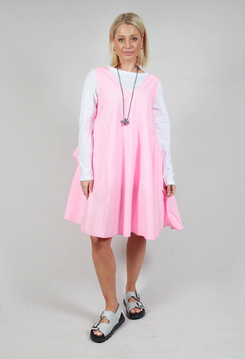 V-Neck Dress in Neon Pink